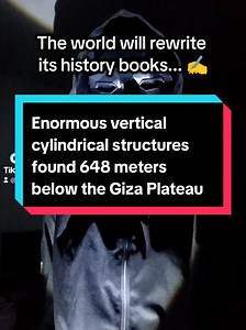 BREAKING NEWS: Shocking discoveries could rewrite history as we know it❗ Enormous vertical cylindrical structures found 648 meters below the Giza Plateau. A team including Corrado Malanga from the University of Pisa and Filippo Biondi from the University of Strathclyde used Synthetic Aperture Radar (SAR) to map this hidden world. Their 2022 study, published on arXiv, first revealed unseen chambers inside the Great Pyramid. #ufo #uap #gizapyramids #uaptiktok #pyramids #archeology