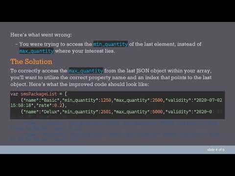 How to Get the max_quantity from the Last JSON Object in a JSON Array