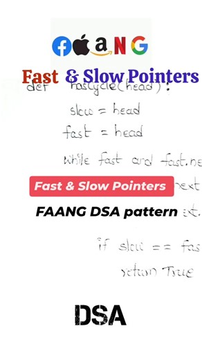 Harinathreddy | Tech Lead on Instagram: "🐢🐇 Fast & Slow Pointers explained the simplest way! This trick helps detect loops in linked lists 🔁 Smart, simple, powerful DSA 🔥 #dsa #coding #python #problemsolving #techdairy"