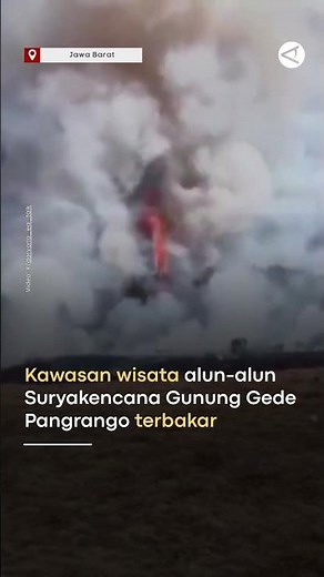 Kawasan wisata alun-alun Suryakencana Gunung Gede Pangrango terbakar