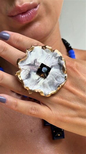 DIY Jewelry Tutorial | Handmade Ring #polymerclay #jewelrydesigner #ring #jewelrytrends #jewelrytiktok