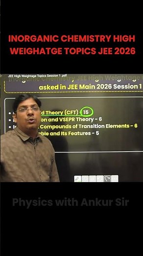 Inorganic Chemistry Topics You CANNOT Skip for JEE 2026