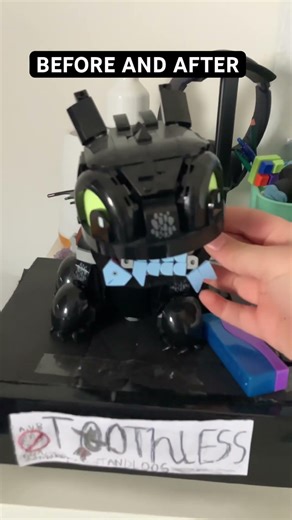 Toothless lego (before after)