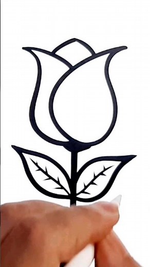 cómo dibujar una rosa paso a paso fácil