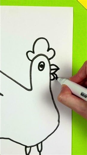 Draw a Rooster the Fun Way! 🖐 Use the Outline of Your Palm