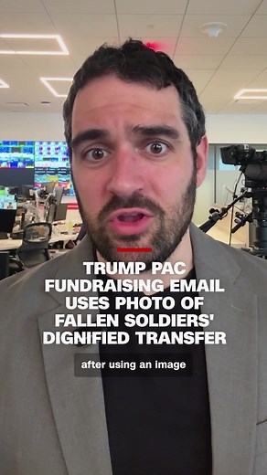 A fundraising email from President Donald Trump’s political action committee sparked controversy for including an image of a dignified transfer honoring six fallen US soldiers alongside solicitations for access to the president’s “private national security briefings.” #cnn #news