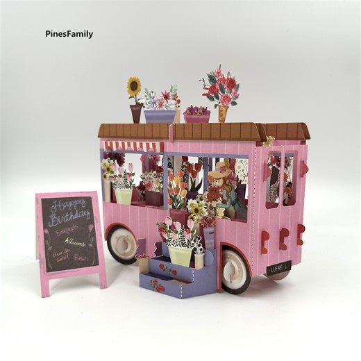 3D Pop up Flower Cart - Mother’s Day Card for Mom, Birthday & Valentine’s Day - Etsy