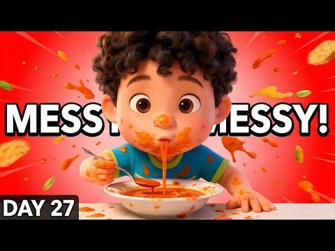 Table Manners for Kids! 🍽️ Messy Eating vs Good Manners Story | Day 27 #storytime