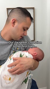 Our baby’s first bath at home 🫶🏻 #couple #reels #couples #husbandandwife #marriedlife #newborn #firsttimeparents | Laura and Adam