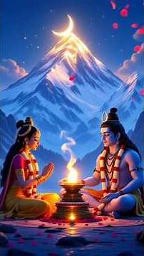 🌸 Divine Love of Lord Shiva & Parvati | 3D Cinematic Animation | Kailash Parvat Magic 🔱#shiv #shorts
