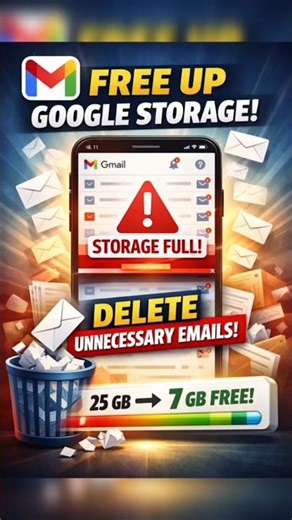 Free Up Google Storage Instantly 🔥 | Gmail Storage Clean Trick (2026) 📩