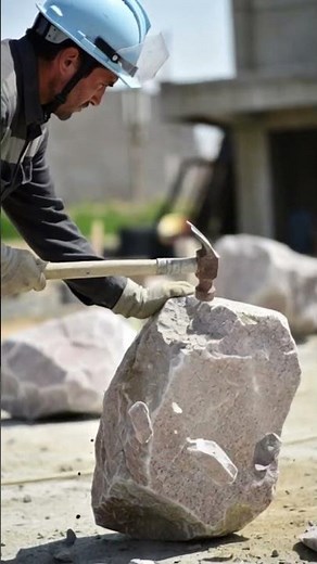 Simple carpentry tools can split stone practically #shorts