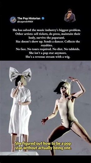 Sia figured out how to be a global pop star without ever leaving her house. #Sia #MusicBusiness