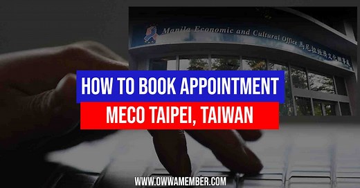 How to Book OWWA Appointment in Taipei, Taiwan