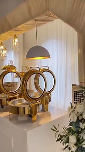 Chafing Dishes for Buffet 4 Pack,8QT [Worry-Free Assemble] Round Chafing Dish Buffet Set [Elegant Luxury Gold Colors] Stainless Steel Chafers and Buffet Warmers Sets for Parties with Complete Set
