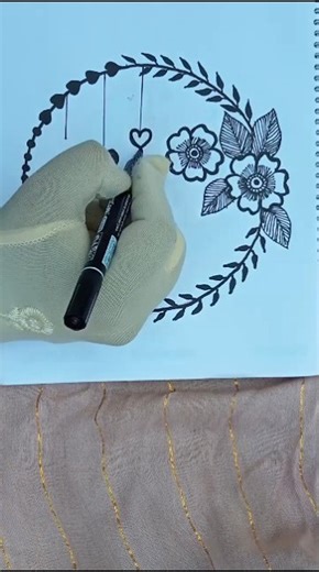 Beautiful circle design drawing easy|#tending #art #shorts