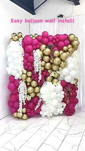 Easy balloon wall installation! #balloondecor #balloon #reels | The Sweet Space