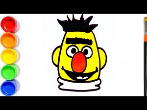 🟡 How to draw Bert Face - Sesame Street