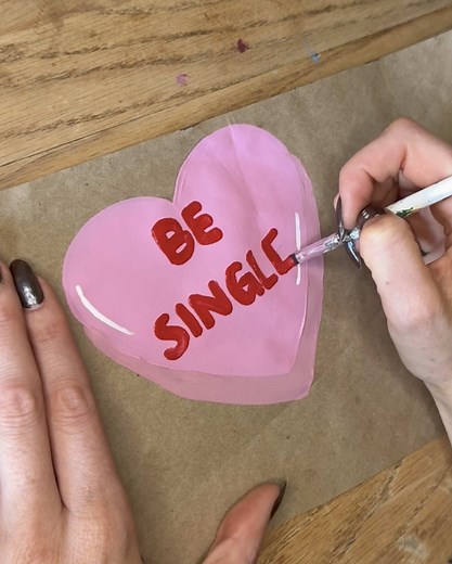 Painting Candy Hearts for Valentine's Day