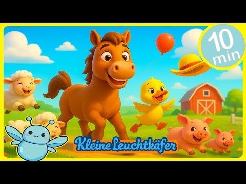 Zähl mit dem Pferd 🐴 + Tierlieder-Sammlung | Lernlieder für Kinder | Kleine Leuchtkäfer