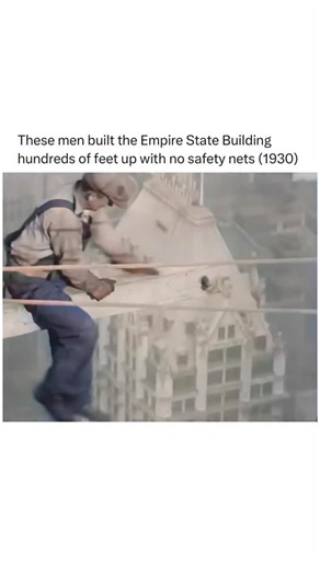 Historic Moments on Instagram: "In 1930, construction began on the Empire State Building in the middle of the Great Depression. Thousands of workers labored hundreds of feet above Manhattan with little safety gear, balancing on narrow steel beams as the city rose below them. Floors went up at an astonishing pace, sometimes several in a single week. This wasn’t recklessness. It was skill, necessity, and courage. These men risked their lives to build one of the most iconic buildings in the world."