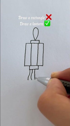 How to draw a lantern 🏮? #lantern #midautumn #2026 #tet #easydrawing #howtodraw #drawing #easy