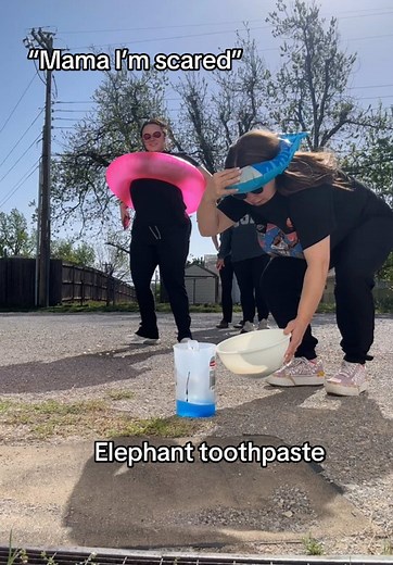 Elephant Toothpaste Experiment in Cosmetology School Chemistry Class