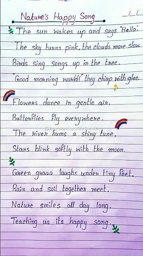 Nature’s Happy Song 🌈 | Beautiful Rhyming Poem for Kids 🌿
