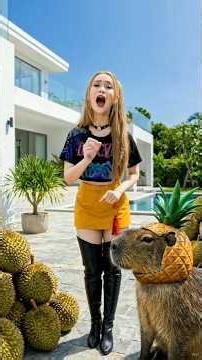 Capybara vs 3 Truk Durian! Siapa Sangka Hasilnya Begini? 😆 #kapibara