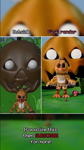 BTS of how FW Nightmare Chica became Jack o Chica. (Blender Animation).