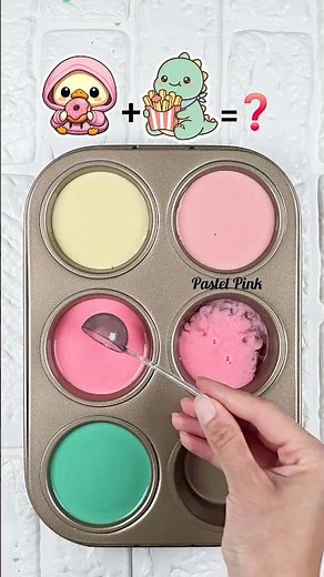 Pastel Color Mix: Yellow, Pink & Teal Harmony #colorpalette #colormixing #satisfying #artshorts
