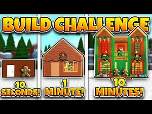 GINGERBREAD HOUSE BUILD OFF: 10 Seconds, 1 Minute, 10 Minutes Challenge! (Roblox Bloxburg Update)