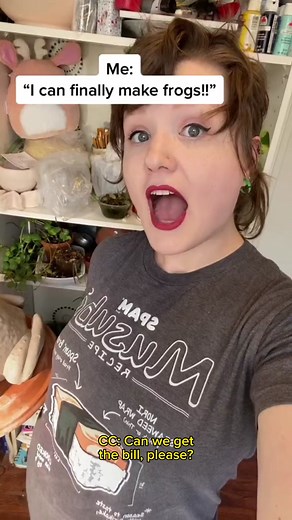 I wish I could make the frog sculptures faster 🥲 #frogcore #frogart #ceramics #pottery #clay #potterystudio #handmade #slipcast #castandaltered #animalart #toad #frogspotting #squishmallow #artprocess #artist #kalliopeyvonne | Kalliope Yvonne Ceramics