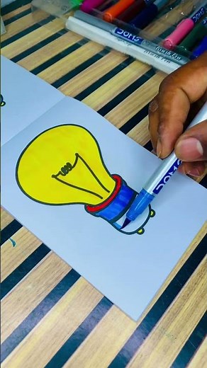 How to Colouring A bulb 💡 🌈🎨