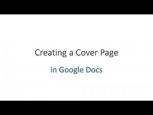 Make a Cover Page in Google Docs