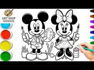 How to Color Mickey & Minnie Mouse! 🎨✨ Step-by-Step Coloring for Kids