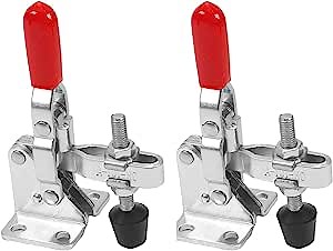 Auniwaig GH-101-A Quick Release Vertical Toggle Clamp 110 Lbs Holding Capacity Hold Down Hand Tool Small Toggle Clamp w Adjustable Rubber Pressure Tip for Hold Down Boards Fixing Work-piece 5PCS