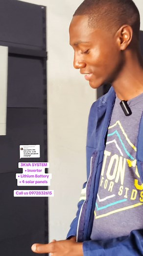 3KVA SYSTEM • Inverter • Lithium Battery • 4 solar panels Call us 972832615 #EngineeringZambia #solarpanels #solarenergy | Powerline Agro-Tech Engineering