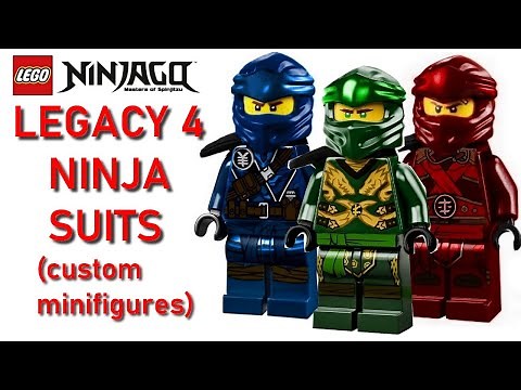 LEGO NINJAGO LEGACY 4 NINJA SUITS CUSTOM MINIFIGURES (ALL 6 NINJAS)