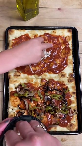 Sun dried tomato flatbread with fresh savory flavors