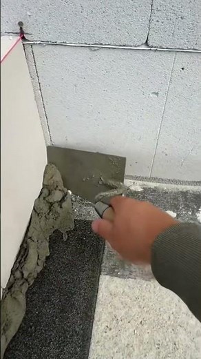 🧱 Brick Layering Base Prep: Smoothing Cement Mortar With a Trowel! 📐 #shorts