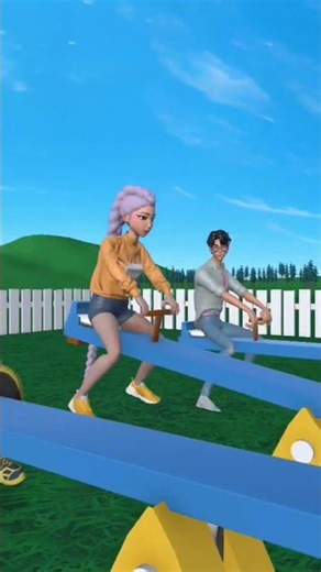 Rumi Zoey Jinu Playing See Saw at The Playground