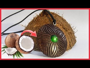 making coconut shell pendant | coconut shell craft I necklace from coconut shell