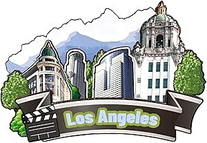 Los Angeles California USA America Fridge Magnet Wooden Collection 3D Wood Handmade Travel City Souvenirs Refrigerator Magnet Home Decoration Gift -3