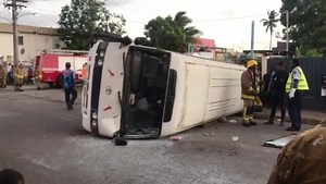 41K views · 467 reactions | Police and Fire authority attend to a scene of an accident in Labasa where a bus failed to stop when a locomotive was passing by. Passengers have been rushed to Hospital Video: Shratika Naidu | Fiji Sun | Facebook