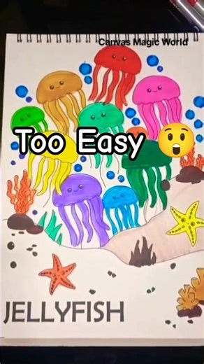 “Easy and simple Jellyfish Cartoon in Minutes 😳🌊” – aur bhi snappy lagta hai. #short #art #fypシ