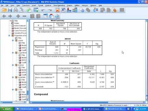Curve Fitting in SPSS Training