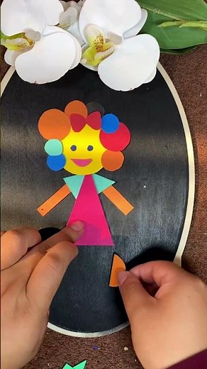 Let's Learn Geometric Shapes! ✨ Creating a Girl with Basic Shapes | Easy Kids Craft