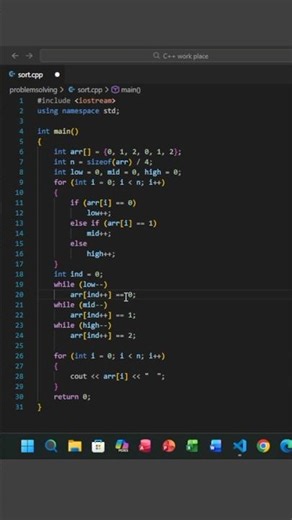 sort the array | Q. 4 | problem solving | IMsohaibRA