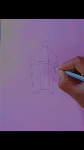 Beautiful Lantern Drawing 💡#shorts